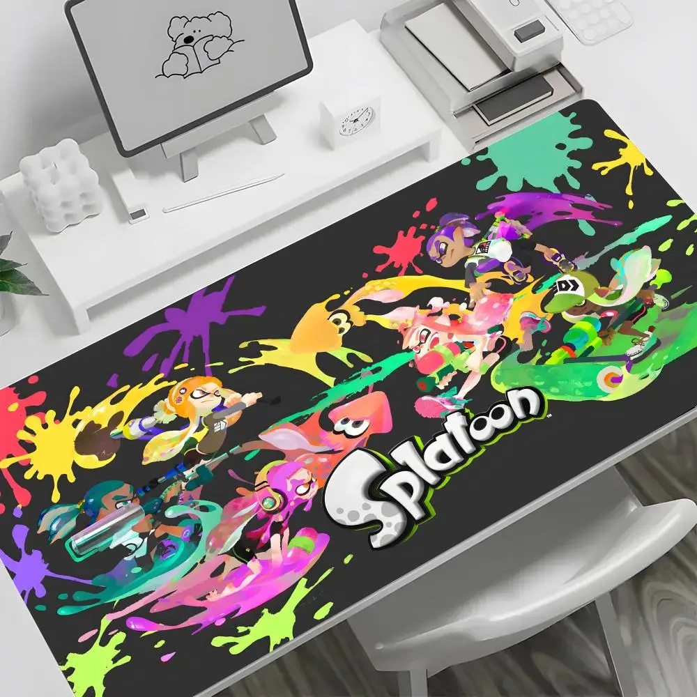 Splatoons Cartoon large keyboard mouse desk pad non-slip rubber gaming mouse diy customization pad laptop carpet 600x300