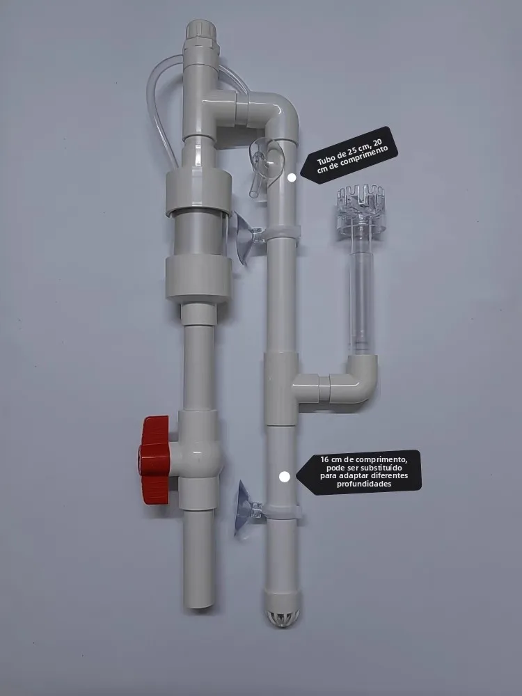 水槽フィルター-オーバーフロー防止サイフォン排水管-水槽浄水器-プラスチック素材サポート-可変周波数調整