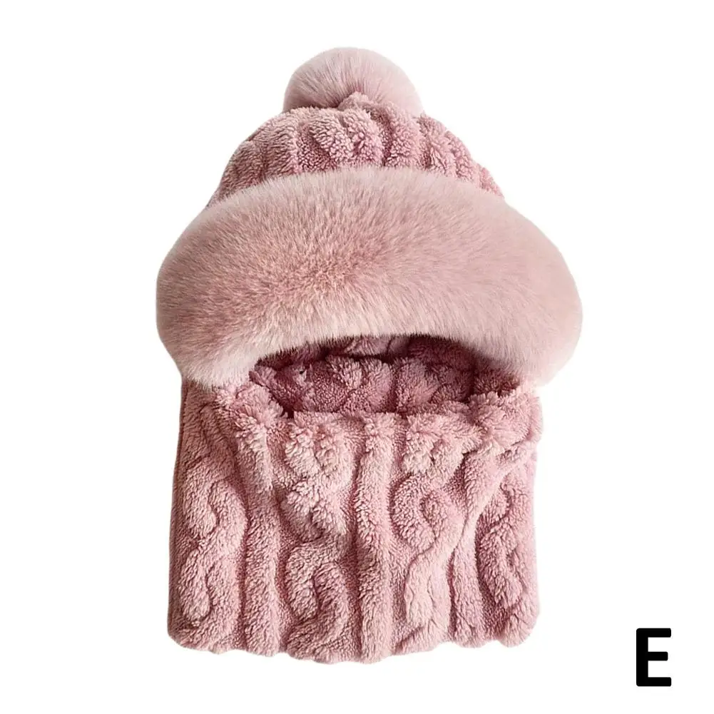 Winter-Schal-Set mit Kapuze für Damen, Plüsch-Hals, warm, Russland, Outdoor, Ski, winddicht, Mütze, dicker Plüsch, flauschige Mützen, Fahrradmütze – Detail 31