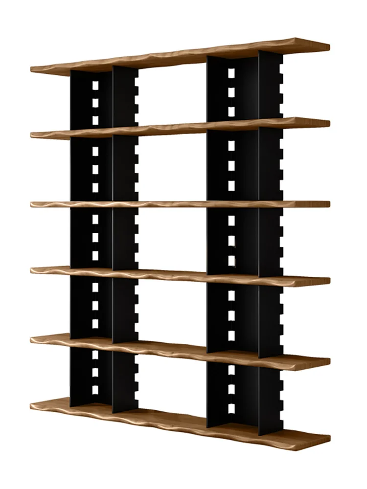 

Solid wood wrought iron industrial wind shelf office bookshelf floor bedroom living room custom bookcase storage rack