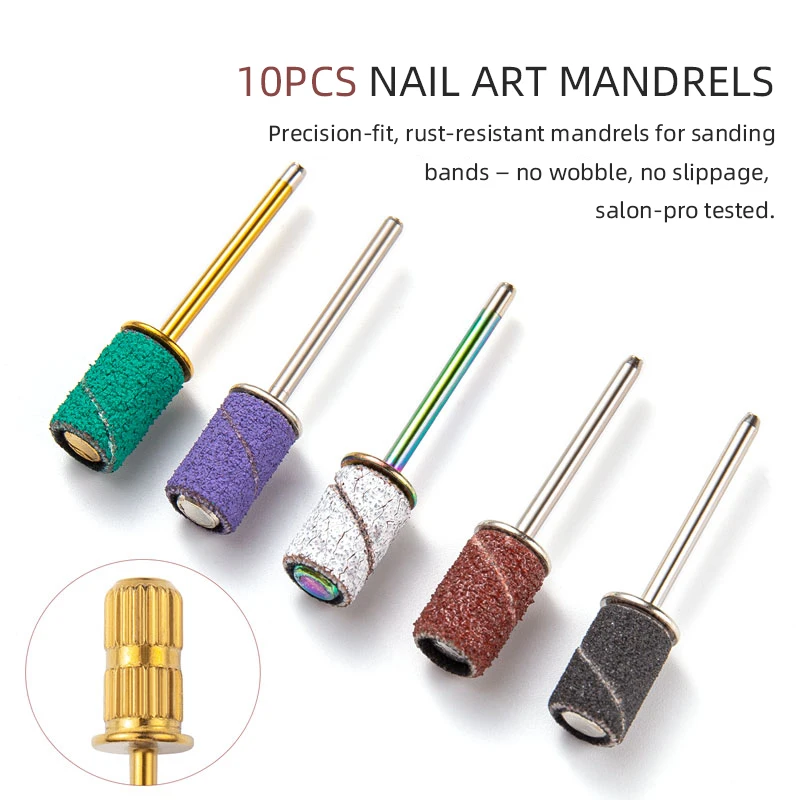 10pcs Nail Art Mandrel Bits 3/32