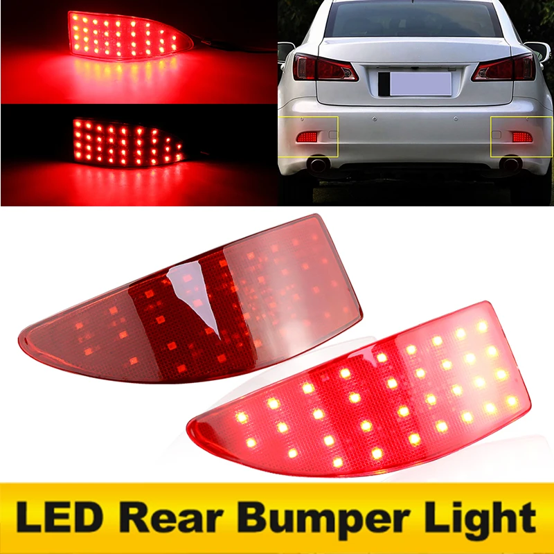 2 stücke Für Lexus IS250 IS350 2006-2013 LED Hinten Stoßstange Reflektor Licht Rot Bremse Hinten Lampe Reflektor licht OEM # 81920-53021