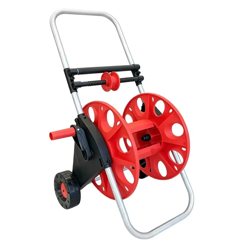Mobile Hose Trolley with Wheels, Portable Garden Pipe Winder Rack for Yard Irrigation & Outdoor Water Storage