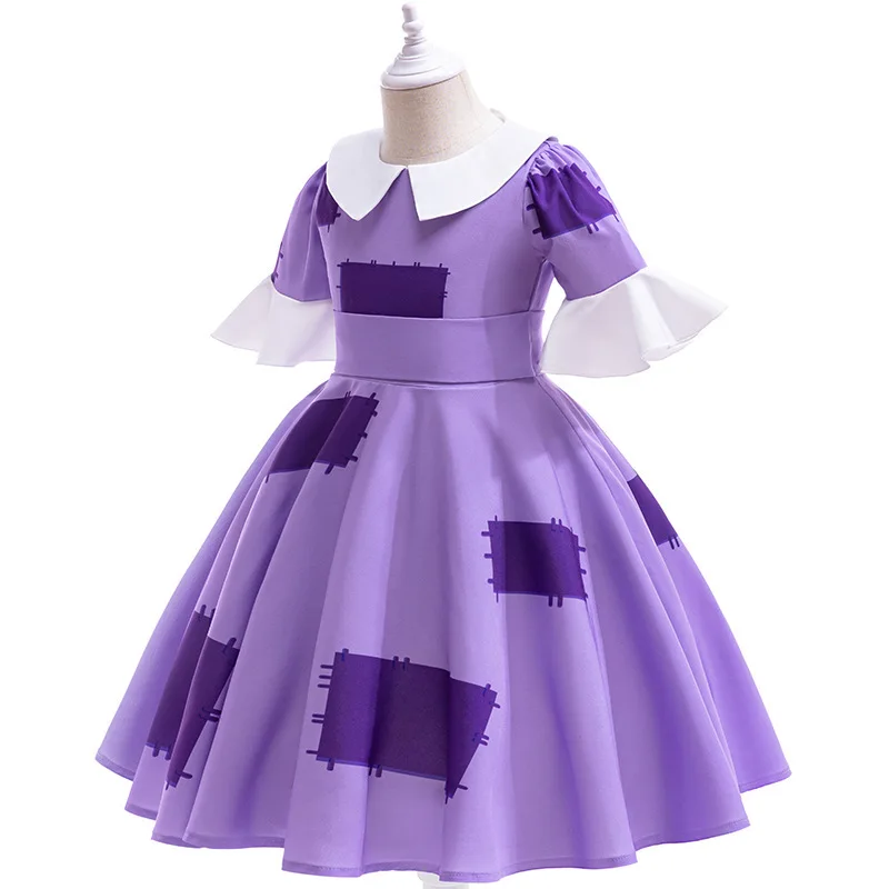أزياء أنيمي السيرك الرقمي المذهل راجاثا التأثيرية للأطفال والبنات فستان الأرجواني بدلة الهالوين الزي الموحد