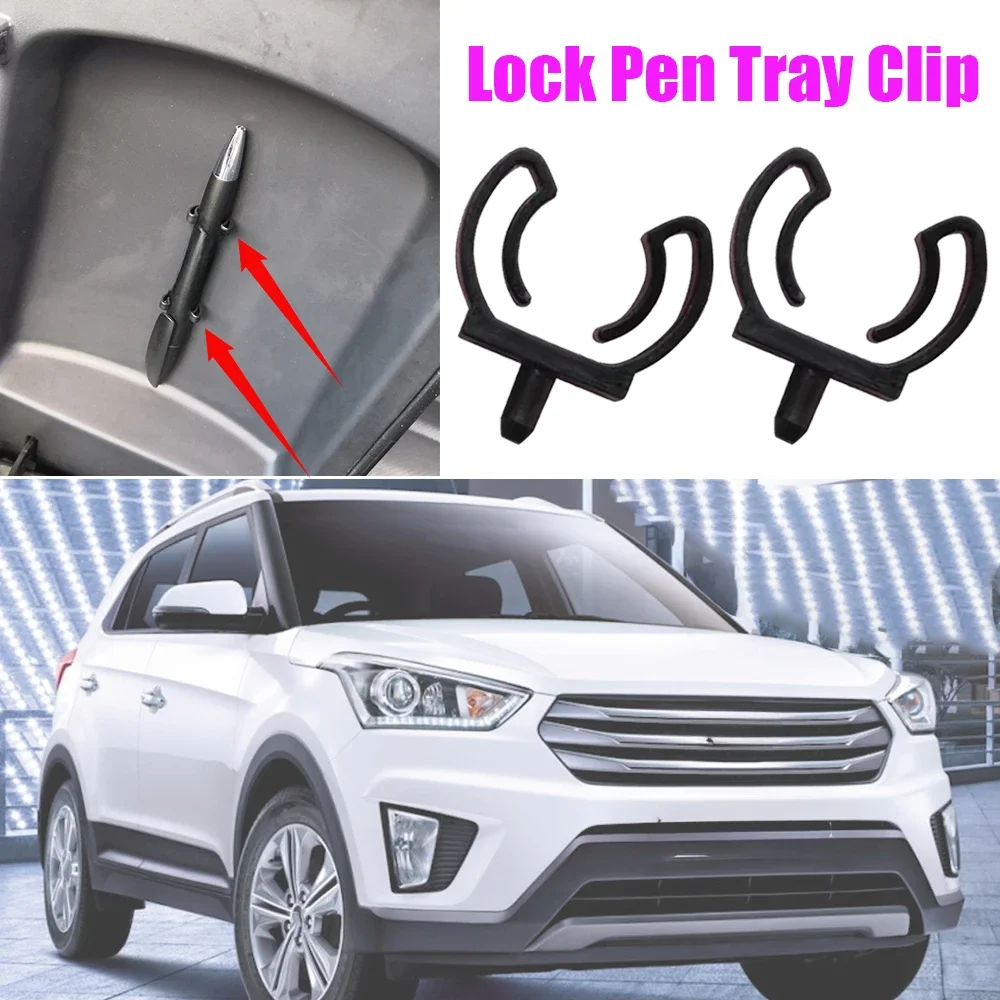 2X For Hyundai Creta Solaris Tucson i30 Accent Elantra Sonata Santa Fe Custo Glove Box Organizer Lock Pencil Tray Clips Rivets