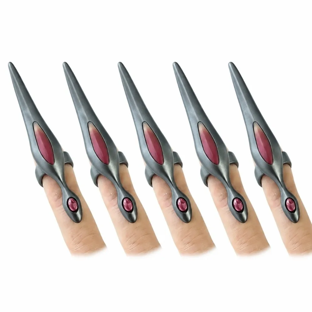 5Pcs Jewelry Accessory Punk Claw Nail Rings Dark Aesthetic Gothic Armor Nail Rings Abstract Single Subculture Finger Guards Gift
