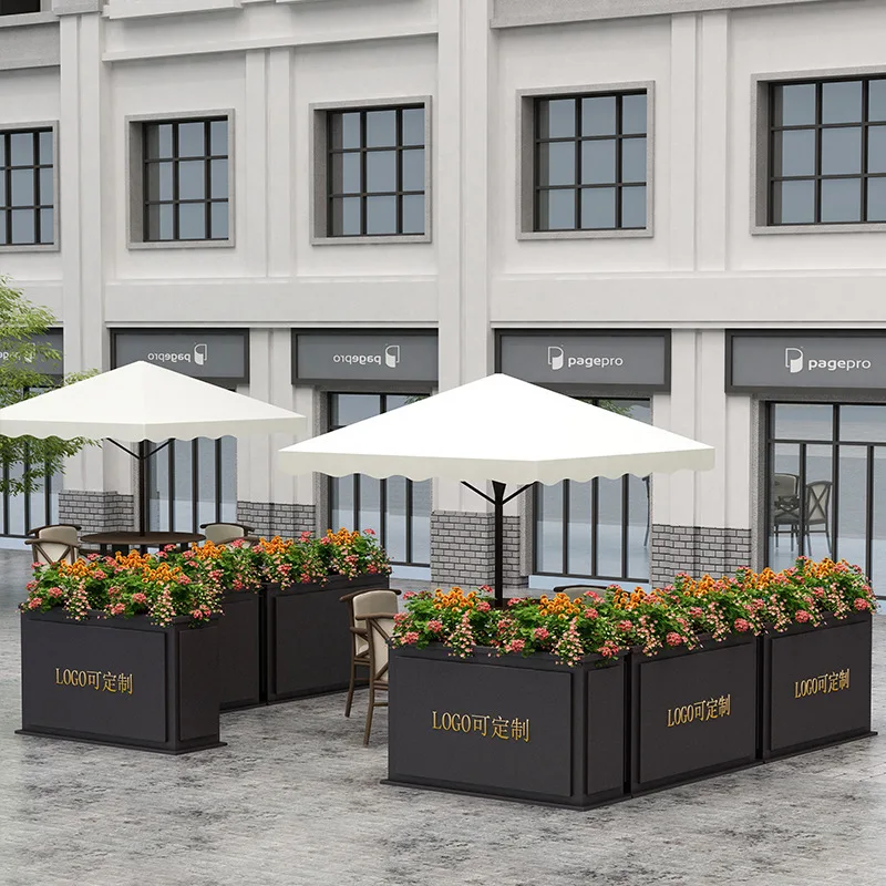 Sales office, commercial street, bar fence, hot-selling flower stand, flower bed, outdoor iron flower box, municipal plaza flowe
