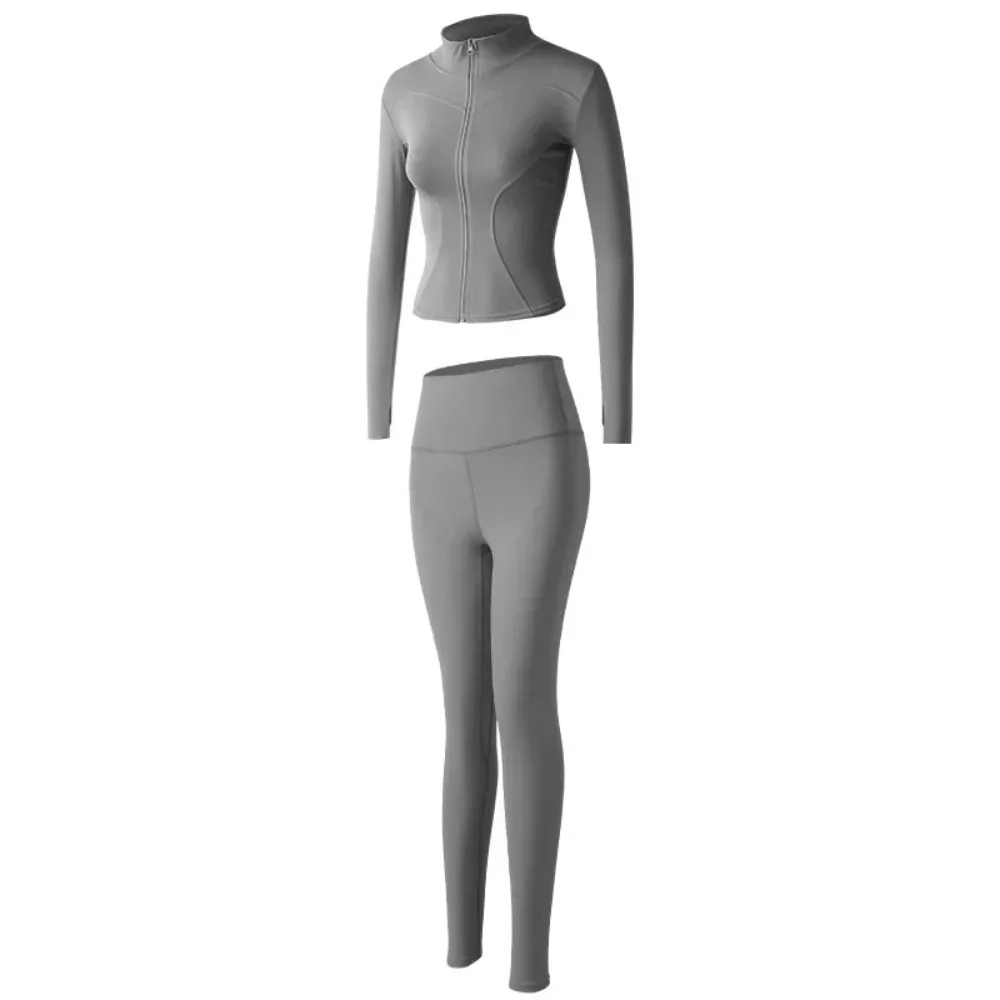 

Комплект из 2 предметов для тренировок Viral — женская куртка на молнии с длинными рукавами и леггинсы с высокой талией для поднятия ягодиц | Подходящий наряд для спортзала и бега