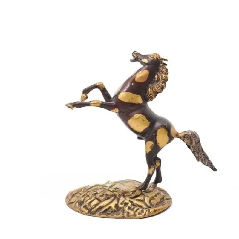Brass statues of luxuriously bred horses, with gold accents and handcrafted details, symbolize strength, elegance and freedom