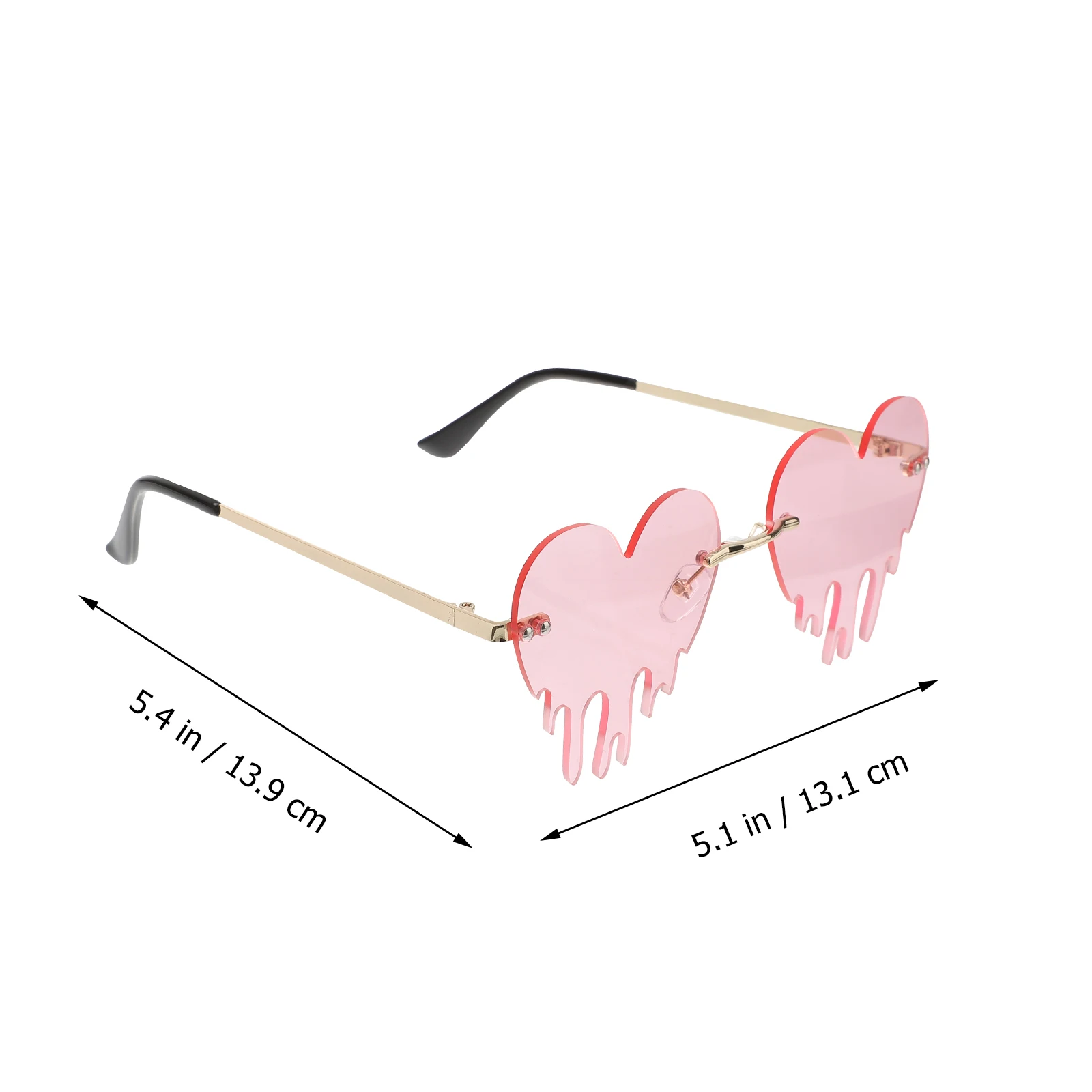 

1 Pair Heart-Shaped Sunglasses Chic Lightweight Rimless Glasses For Women Fashion Eyewear Durable Stylish Creative Sunglasses