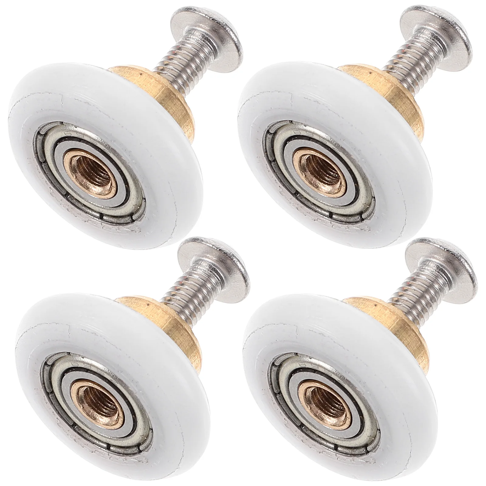 

4 Pcs Large Flat Copper Shaft Nylon Shower Door Rollers for Glass Doors Sliding Smoothly Bathroom Hardware Replacement Parts