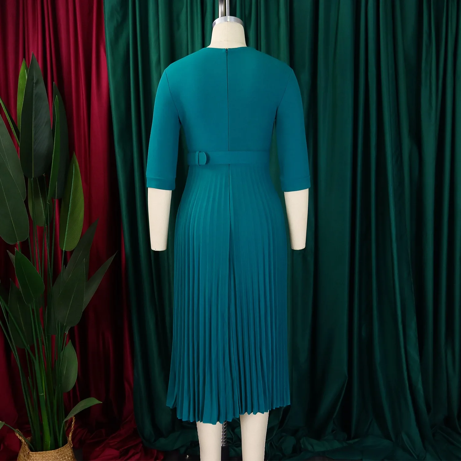 Robes de bureau élégantes pour femmes, col cranté, demi-manches, ceinture, taille mi-mollet, robe de fête d'anniversaire, Midi, automne 2026