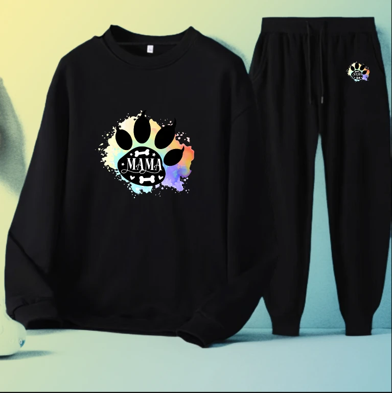 

Мужской комплект, спортивные костюмы для мужчин, спортивный комплект свитшотов с длинными рукавами, осенний мужской спортивный костюм с принтом Mama Paw, мужской спортивный костюм