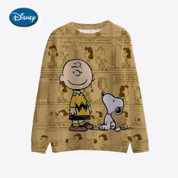 Snoopy Cartoon Anime Women's Hoodie Spring and Autumn Edition Women's Round Neck Hoodie 2024 New Fashion Couple Sportswear Top