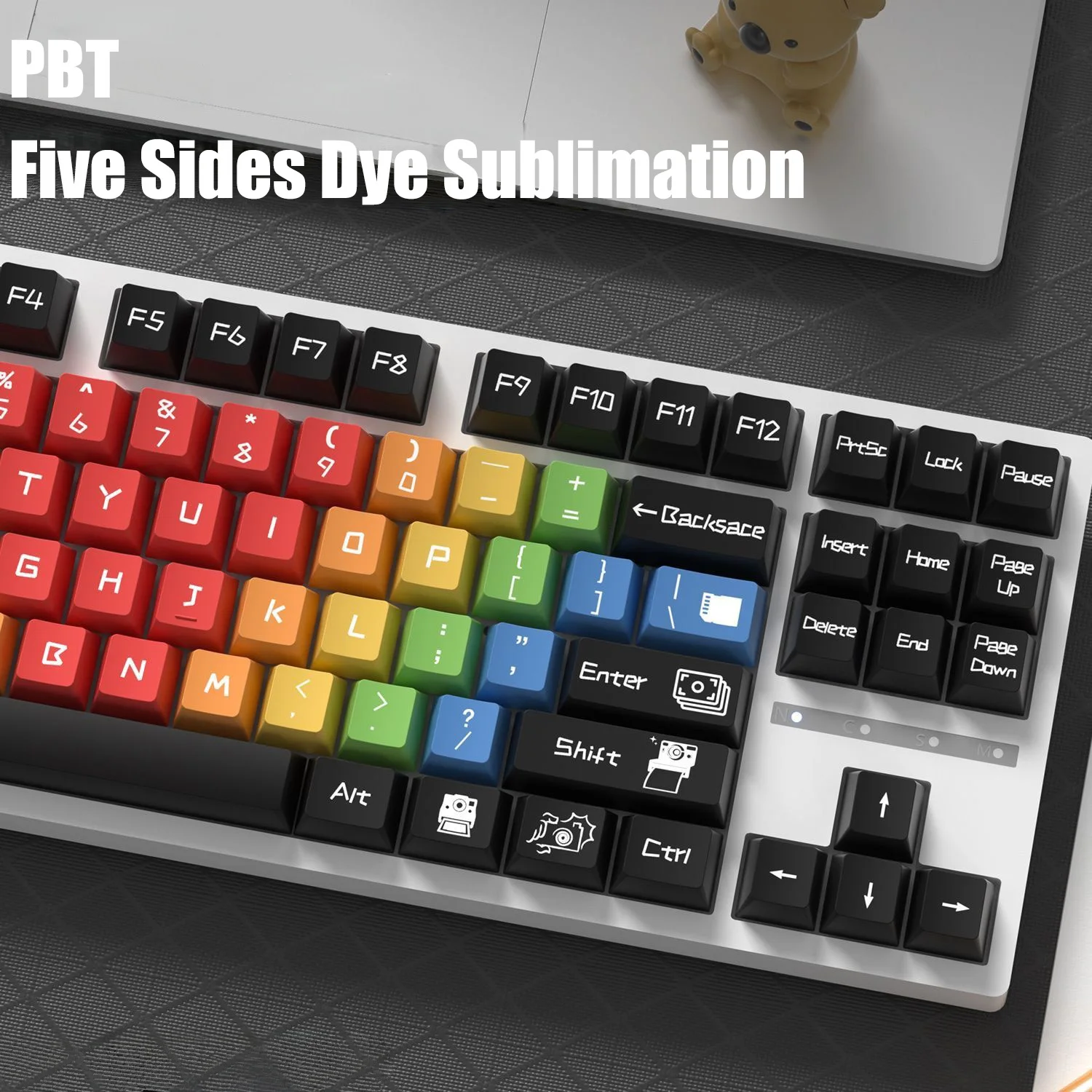 

130 Keys Cherry Profile PBT Keycaps 5 Sides Dye Sub Take Photos Keycaps for Gateron MX Switches Mechanical Gaming Keyboard