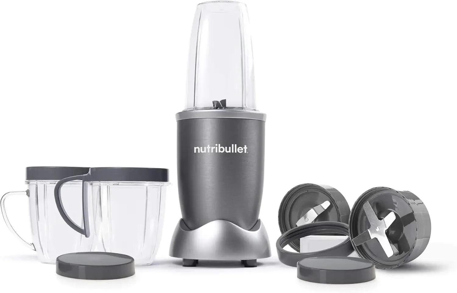 NEW NEW NBR-1201 12-Piece High-Speed Blender/Mixer System, Gray (600 Watts)