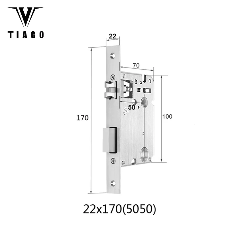 

5050 22x147 160 170 180 190 200 220 240 Round Corners steel security fingerprint door lock body,Mechanical lock accessories