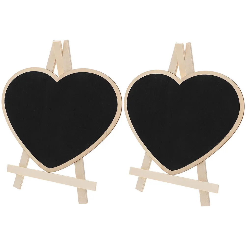 2Pcs Mini Chalkboard Signs with Stand Lightweight Portable Small Blackboard for Desk Food Menu Drawing Cartoon Messages Easy