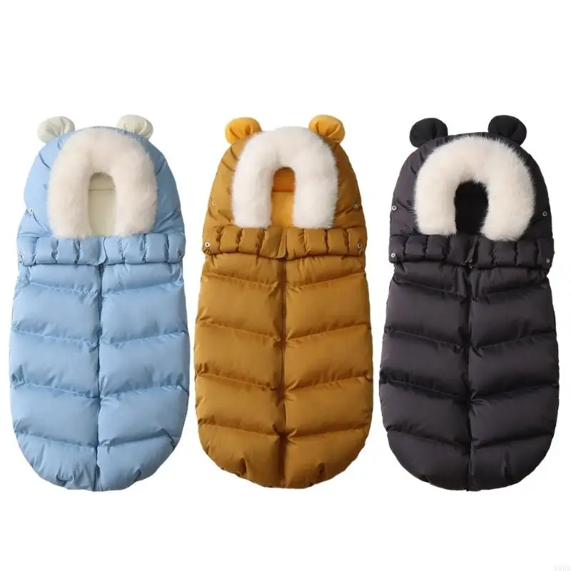 

090B Multifunction Baby Sleeping Bag Thick Toddler Strollers Footmuff Fleece Lining