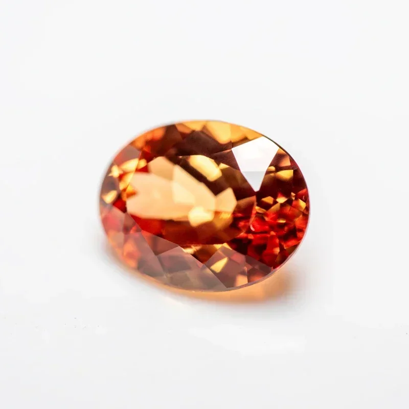 Lab Grown Sapphire Orange Color Oval Shape Charms Gemstones Beads for Diy Jewelry Making Material Selectable AGL Certifica