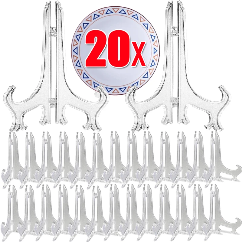 Présentoir d\'assiettes en plastique pliable, supports de cadre photo, présentoir de vaisselle de cuisine, décor de table à la maison, 2 po, 3/4 po