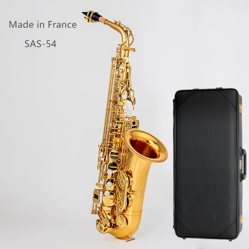 Made in France, High-Quality Alto Saxophone, E Tone SAS-R54, Capacitive Gold Finish, Comes with Case and Accessories, Profession