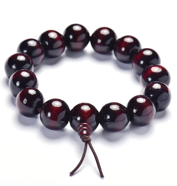 15mm Wood Painted Imitation Small Leaf Rosewood Buddha Beads Bracelet Men Bracelet