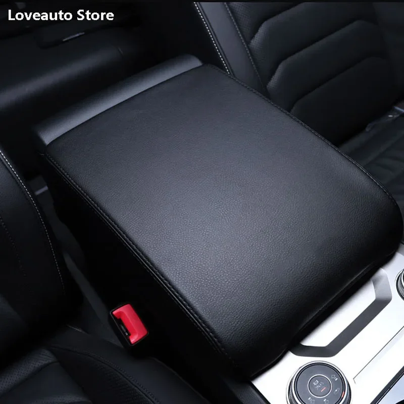 Car Central Armrest Organizer Storage Box Decoration Leather Case Cover for VW Touareg 2019 2020 2021 Accessories