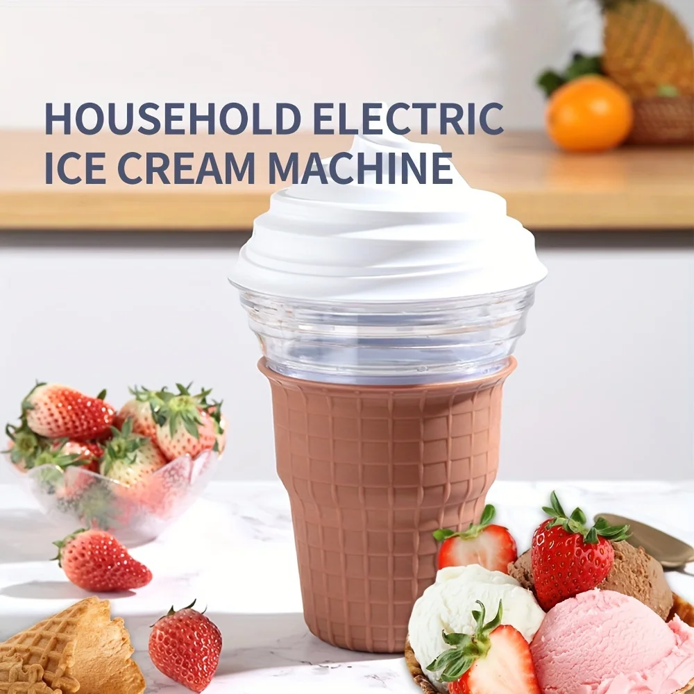 

Ice Cream Maker, for Gelato Milkshakes Sorbet Frozen Yogurt & Smoothie 450ml Ice Cream Maker Machine Perfect for Kids