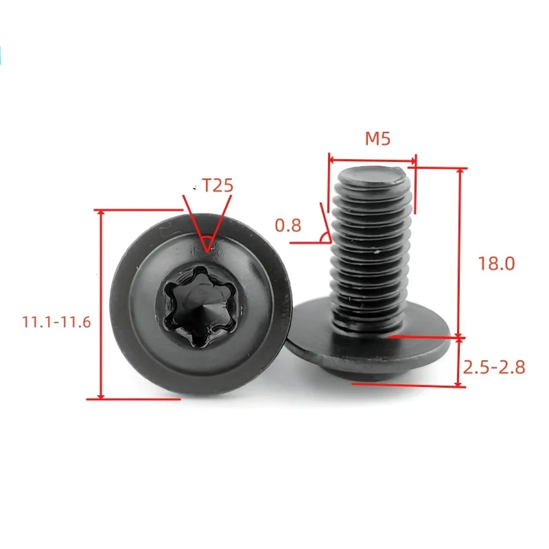 304 Torx Screw M4 M5 M6 M8 Stainless Steel Black Colour torx Washer Head Screw for Motorcycle Scooter ATV Moped Plastic Cover