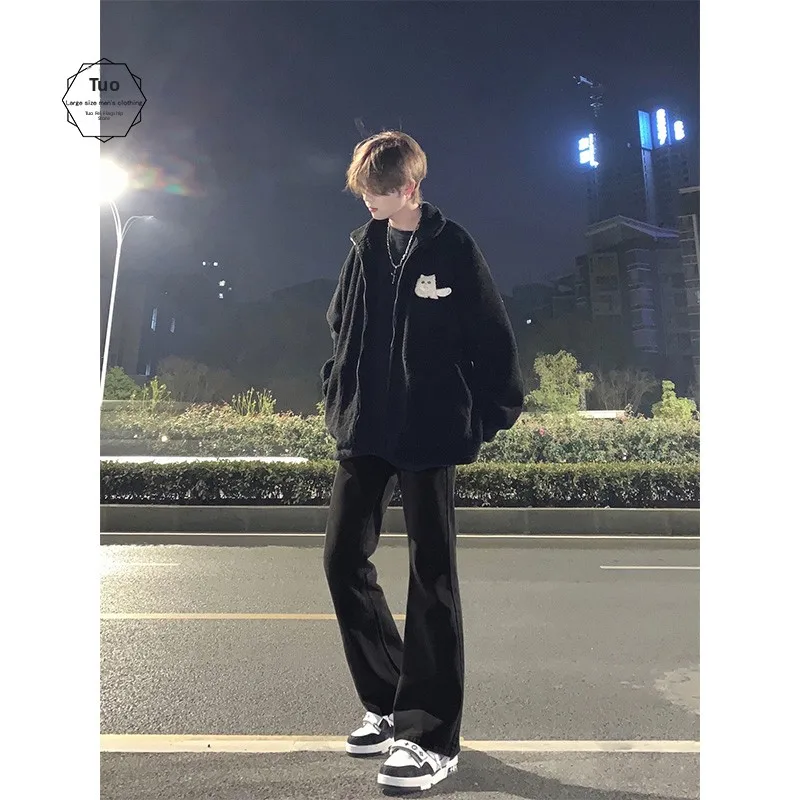 

Cleanfit Tall 190 Men's Slim Fit Jeans Black Denim Spring Autumn Extended Long Leggings Straight Leg Jeans Trendy Streetwear