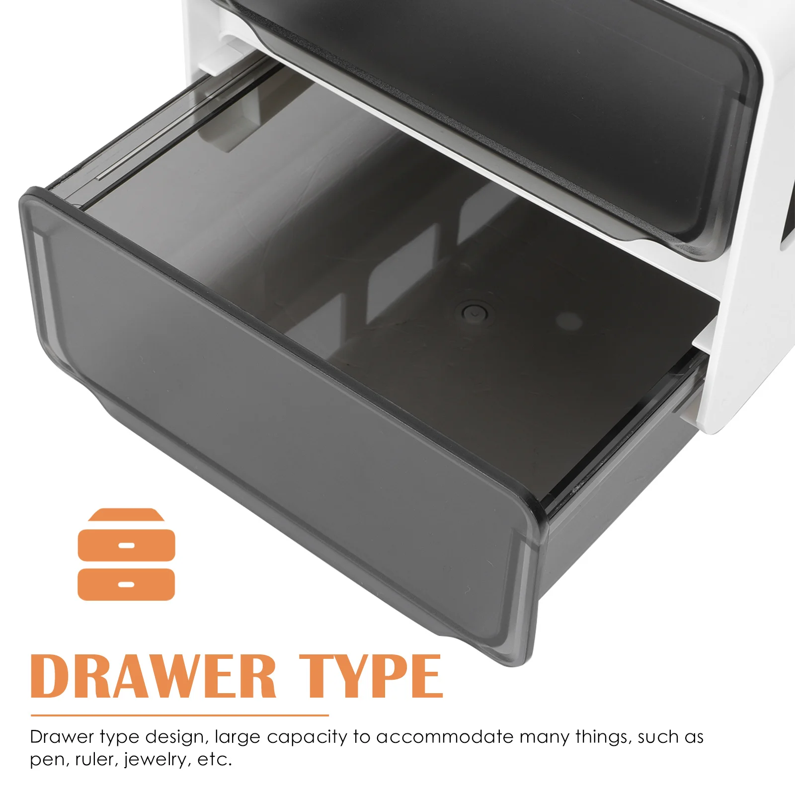 

Drawer Type Box Plastic Hidden Storage Box Large Capacity Stationery Organizer Pen Jewelry Holder Adhesive Case