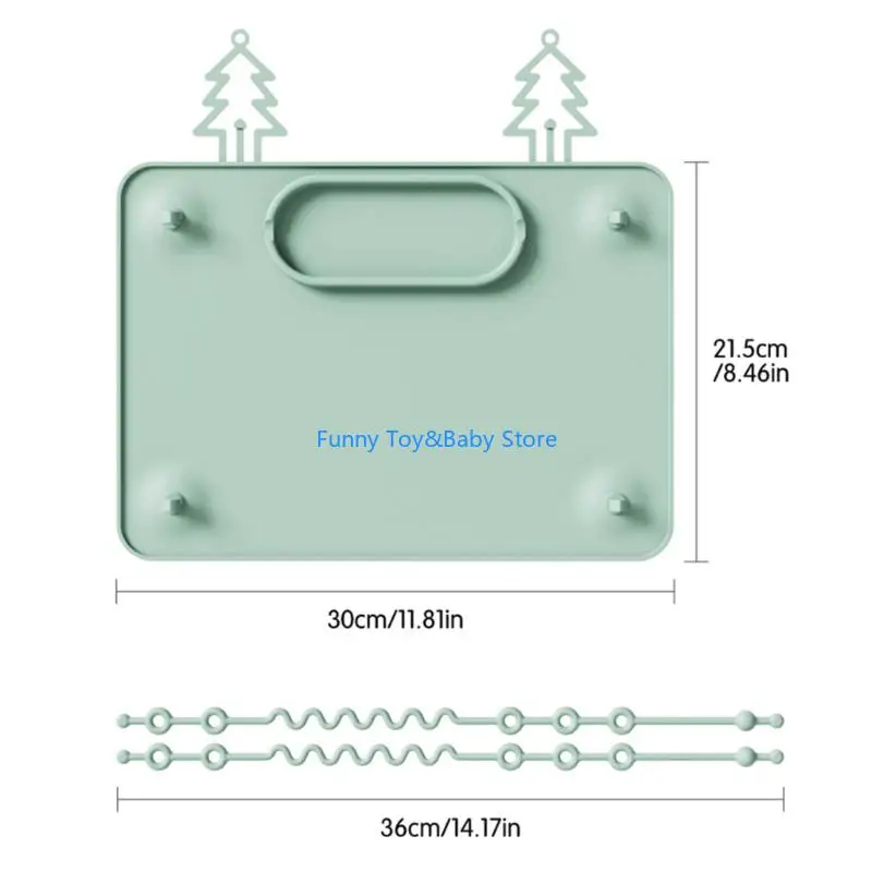 مفرش طاولة من السيليكون غير قابل للانزلاق مع كوب شفط للعب على سطح المكتب ووقت تناول الطعام والاستخدام الخارجي C90B #6