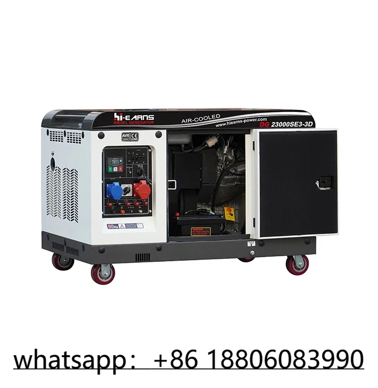 Hi-earns three phasee 16kw 2V98F engine air cooled silent type die·sel generator