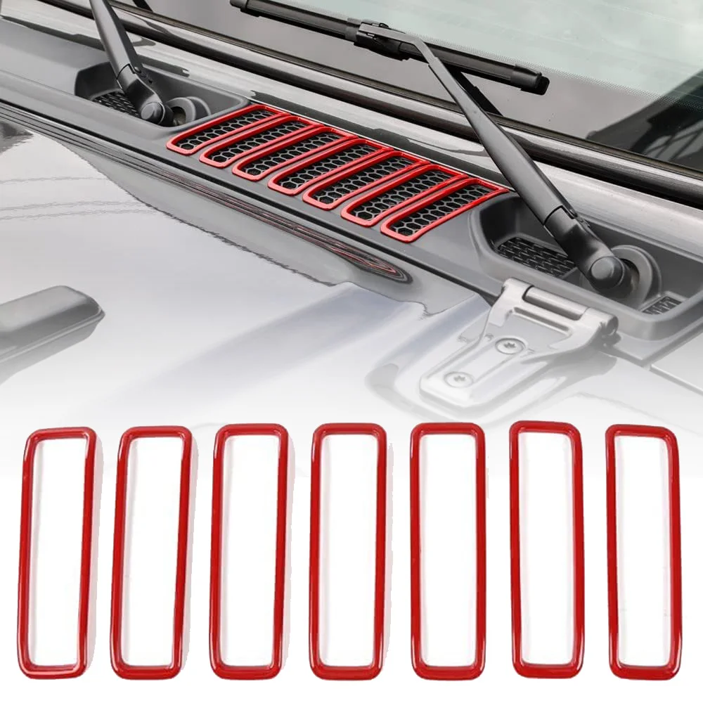 

7PCS/set Hood Vent Cover Trim Car Air Intake Decor Frame Sticker for Jeep Wrangler JL Gladiator JT 2018+