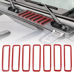 7PCS/set Hood Vent Cover Trim Car Air Intake Decor Frame Sticker for Jeep Wrangler JL Gladiator JT 2018+