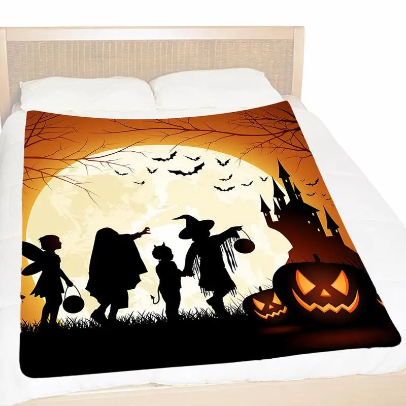 Halloween Flannel Blanket 39 X 59 Inch Lightweight Blanket Halloween Decoration Fleece Blanket For Home Living Room Bed Chair