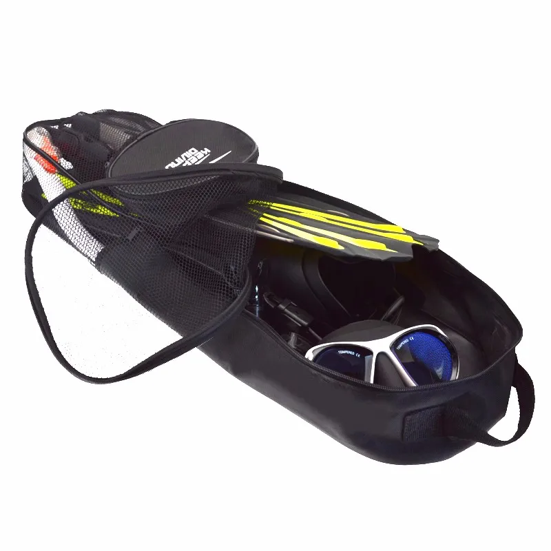 Diving Equipment Package for Diving Goggles Fins Breathing Tube Storage Bag Portable Adjustable Shoulder Strap Free Diving Bag