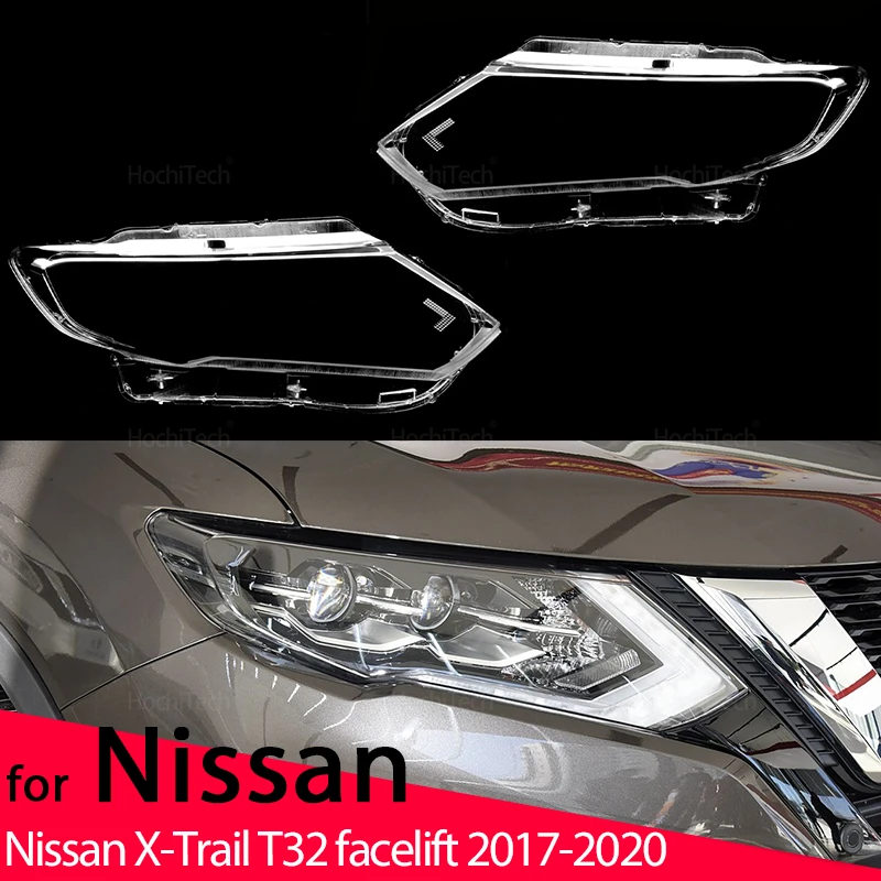 

Колпачки для фар для Nissan X-Trail T32 Facelift 2017-2020, стеклянная крышка для фар, автоматический прозрачный чехол для абажура, корпус линзы лампы