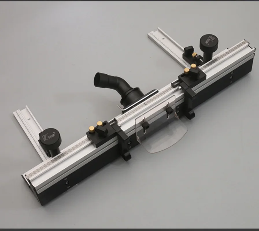 Deluxe Router Table Fence System 700mm Aluminium Profile T-tracks Sliding Fence with Bit Guard, Adjustable Stop and Dust Port