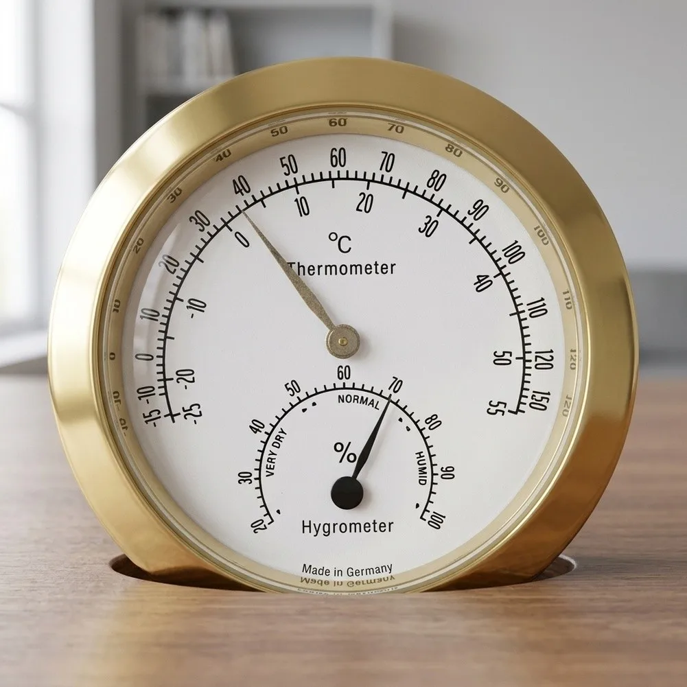 27mm Embedded Hygrometer Easy To Read Thermometer Compact Display Fits Small Rooms And Offices Measures Temperature And Humidity
