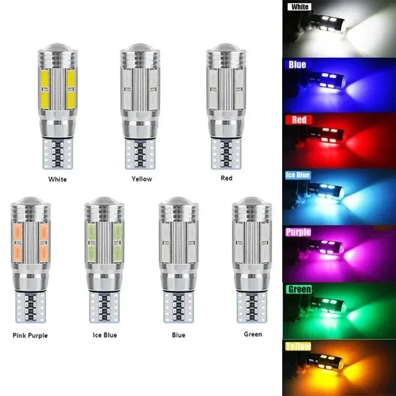 2Pcs Super Brigh T10 W5W 168 192 Led Tail Light White 3030 10SMD 12V Car Led Auto Lamp CANBUS NO Error Car Marker Parking Bulb