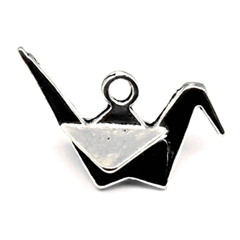 50pcs Wholesale Jewelry Lots Origami Crane Charms Pendant Supplies For Jewelry Materials 18x26mm