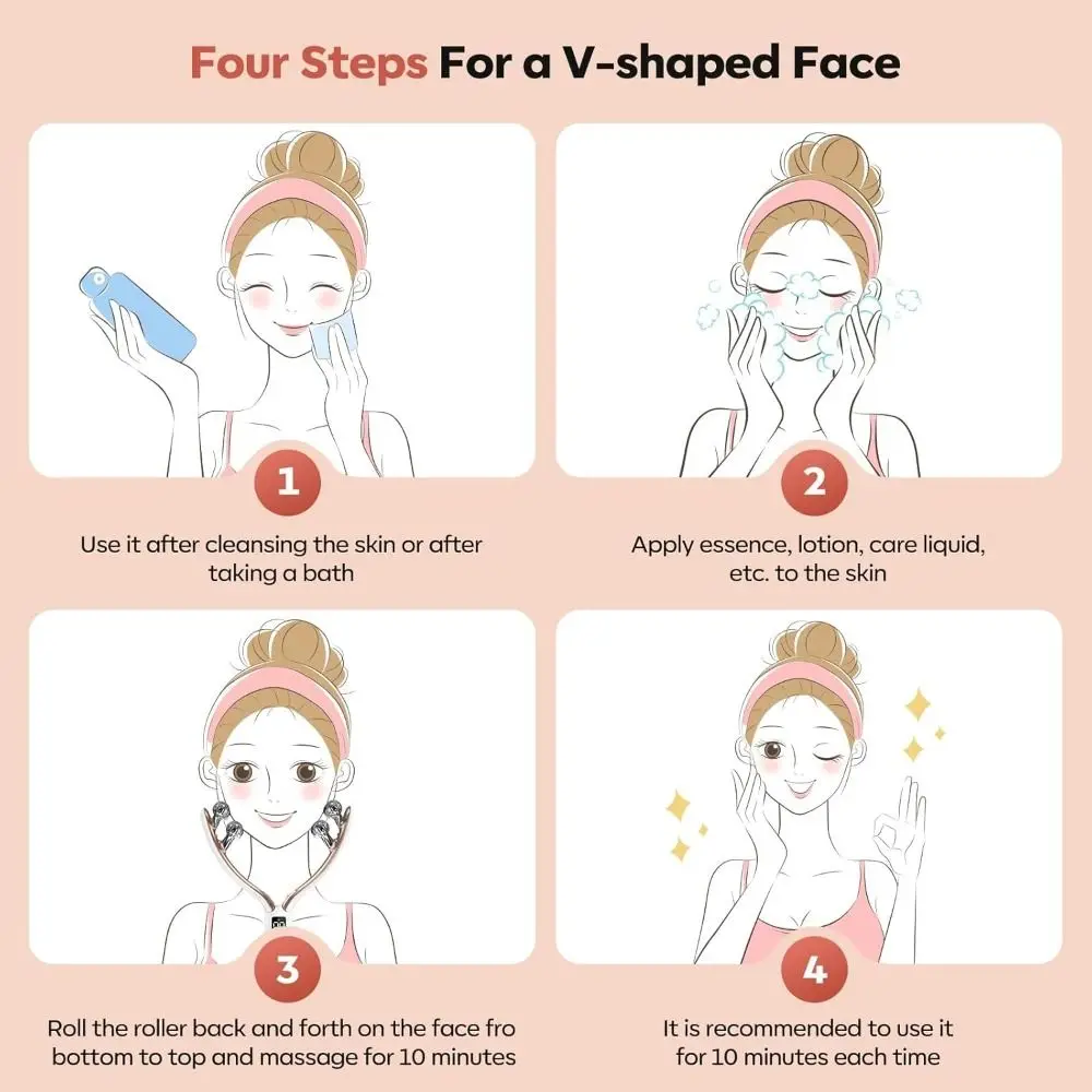 

with 3D Roller Wireless Microcurrent Facial Massager 3 Intensity Levels 8 Round Massage Ball Lifting Toning Tool Easy to Use