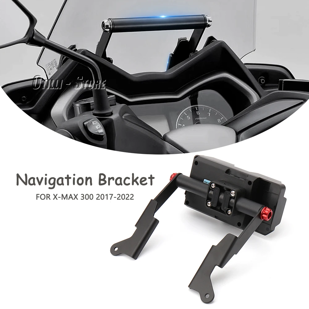 

For Yamaha XMAX 300 X-MAX 300 X-Max 300 2017 2018 2019 2020 2021 2022 Motorcycle Accessories Metal Navigation GPS Mount Bracket