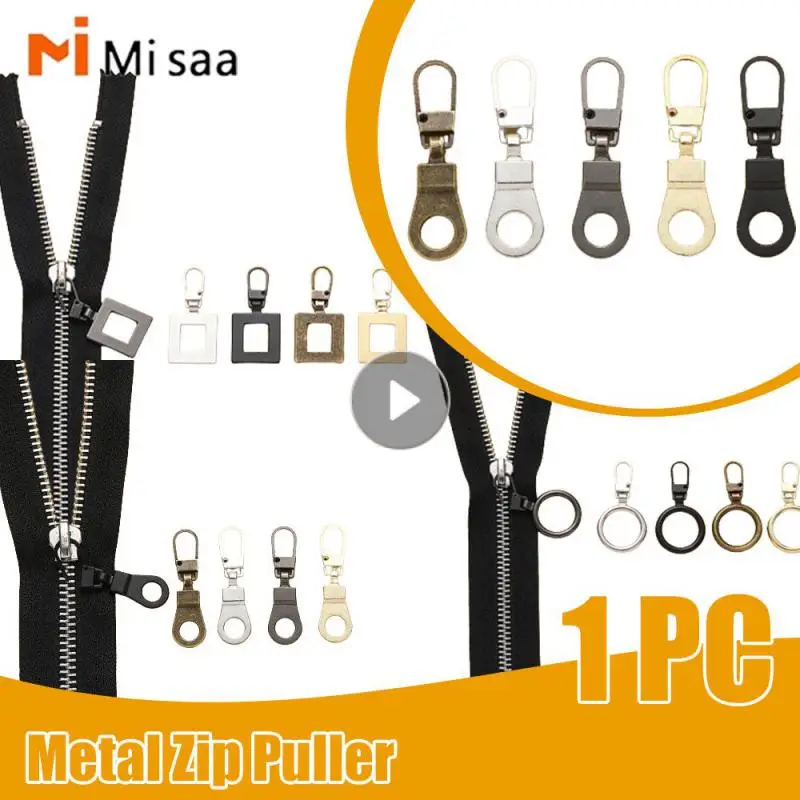 Metal Zip Puller Replacement Tab Zipper Sliders Head Removable Zipper Head Luggage Bag Schoolbag Coat Clothes Shoes Boots Metal