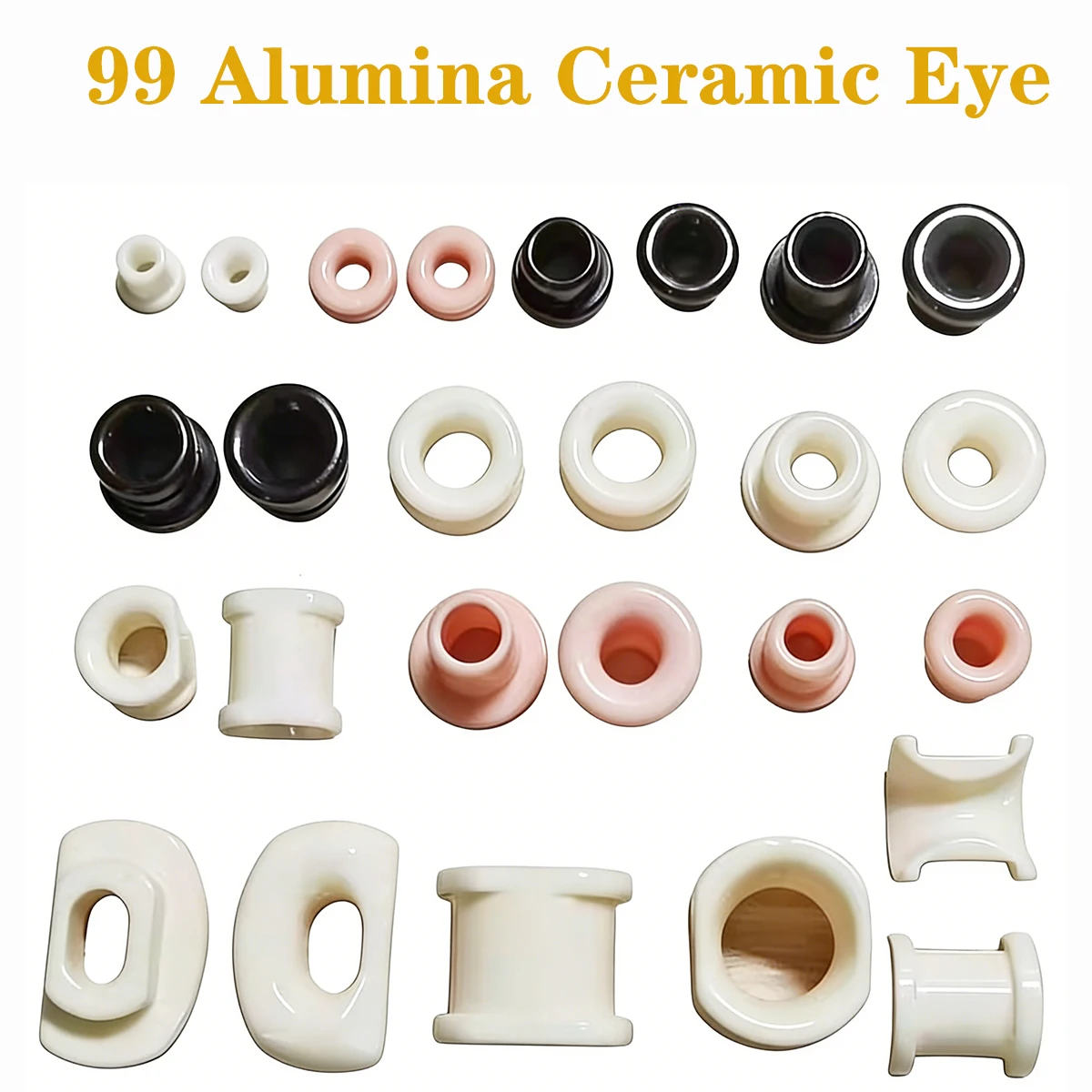 

20pcs 99 Alumina Ceramic Thread Guides - Wear-Resistant Textile Ceramic Eyes, Yarn Wire Passers