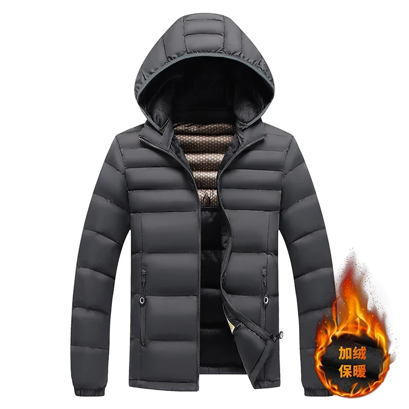 

2025 Outdoor Hiking Camping Jackets Down Jacket Men Warm Solid Color Hooded Coat Autumn Winter Lightweight Climbing Parkas