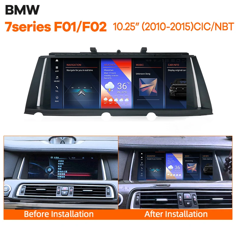 Snapdragon Android 13 Car Radio For BMW F01 F02 7 Series 2010 -2015 NBT CIC Multimedia DVD Player Carplay Auto GPS Navigation 4G