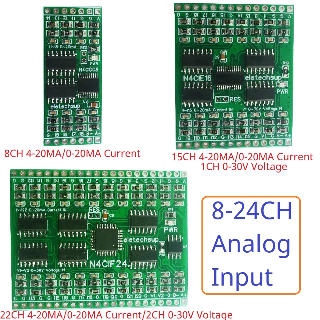 8-24AI 4-20MA/0-20MA/0-5V/0-10V Current Voltage Analog Collector Modbus Rtu Module Industrial Field Measurement Sensing RS485